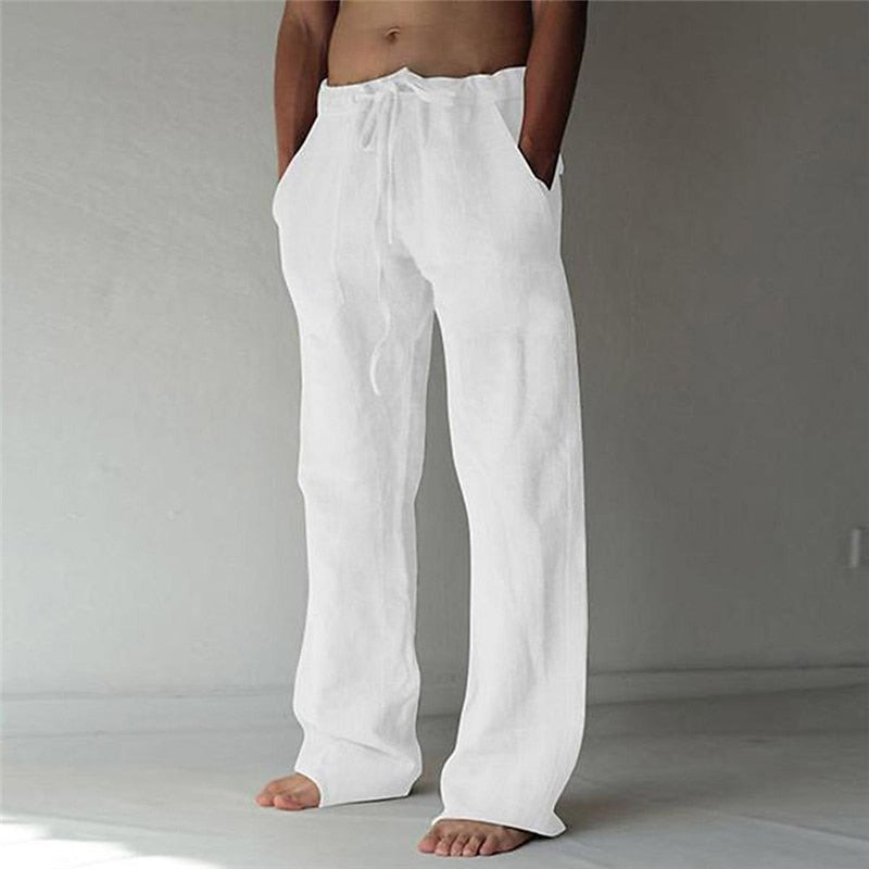 Men's Casual Wide-Leg Linen Pants For Summer