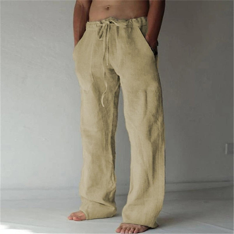 Men's Casual Wide-Leg Linen Pants For Summer