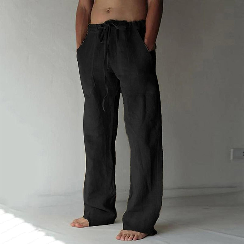 Men's Casual Wide-Leg Linen Pants For Summer