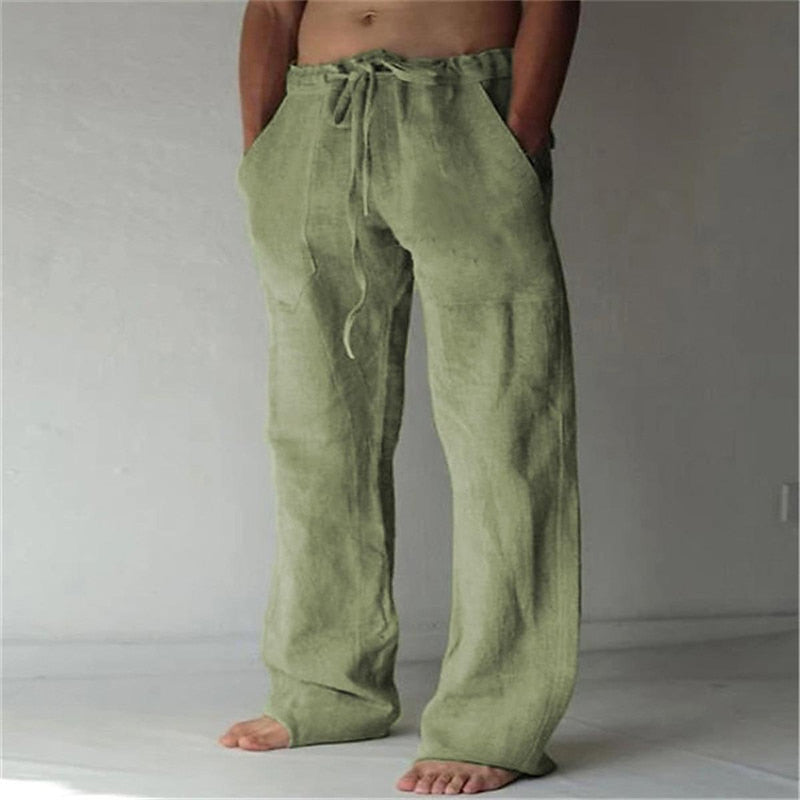Men's Casual Wide-Leg Linen Pants For Summer