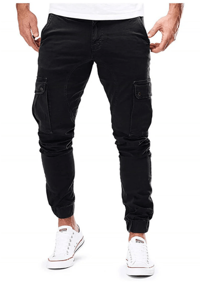Men's Elastic Waist Cargo Pants With Multiple Pockets