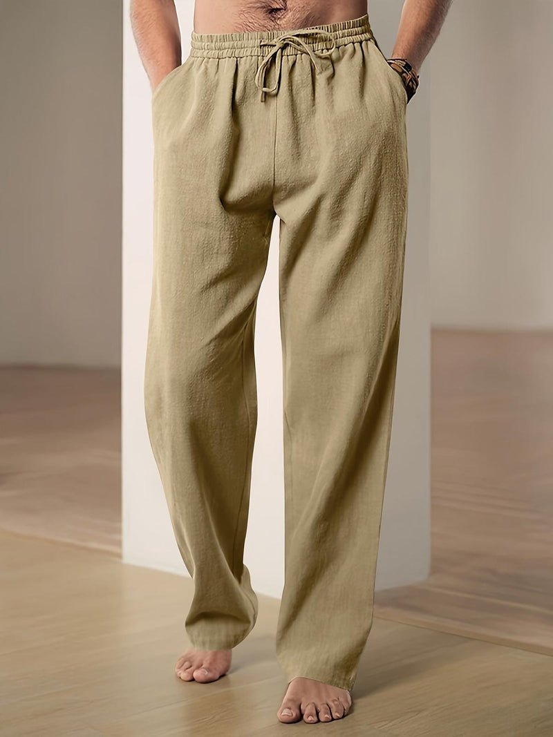 Men's Relaxed Fit Linen Drawstring Pants