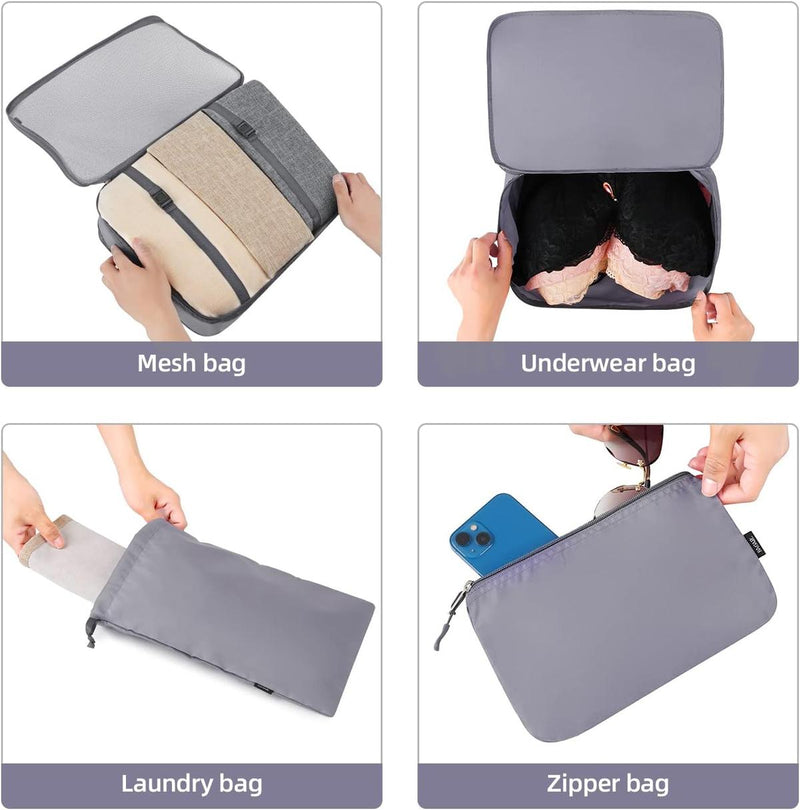 10-Piece Packing Cube Set For Travel Organisation And Space Saving