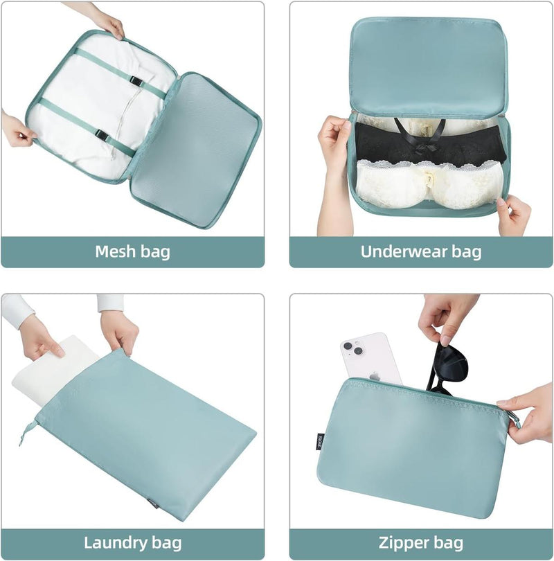 10-Piece Packing Cube Set For Travel Organisation And Space Saving