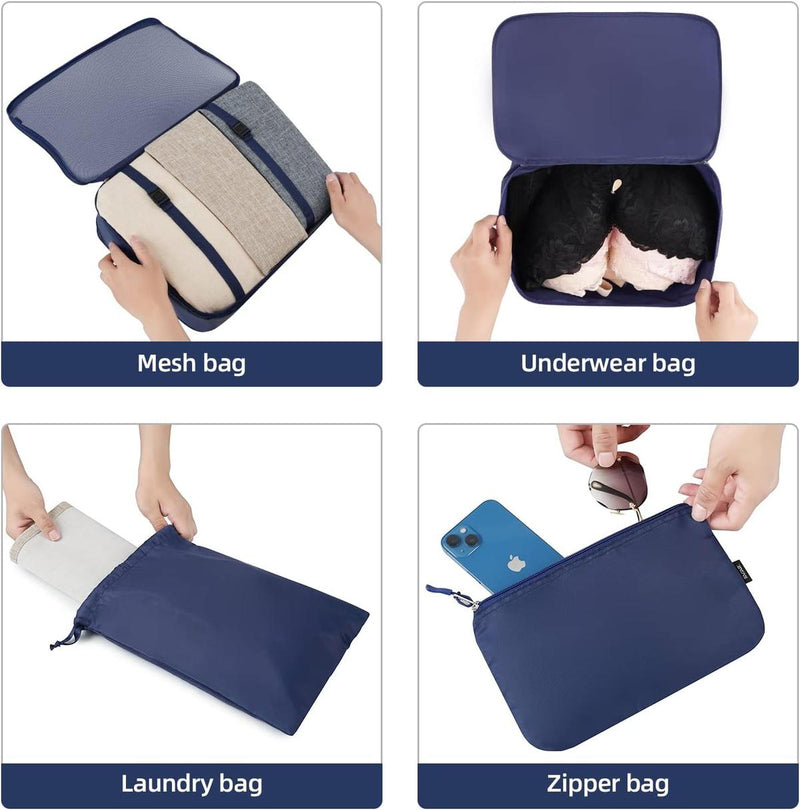 10-Piece Packing Cube Set For Travel Organisation And Space Saving