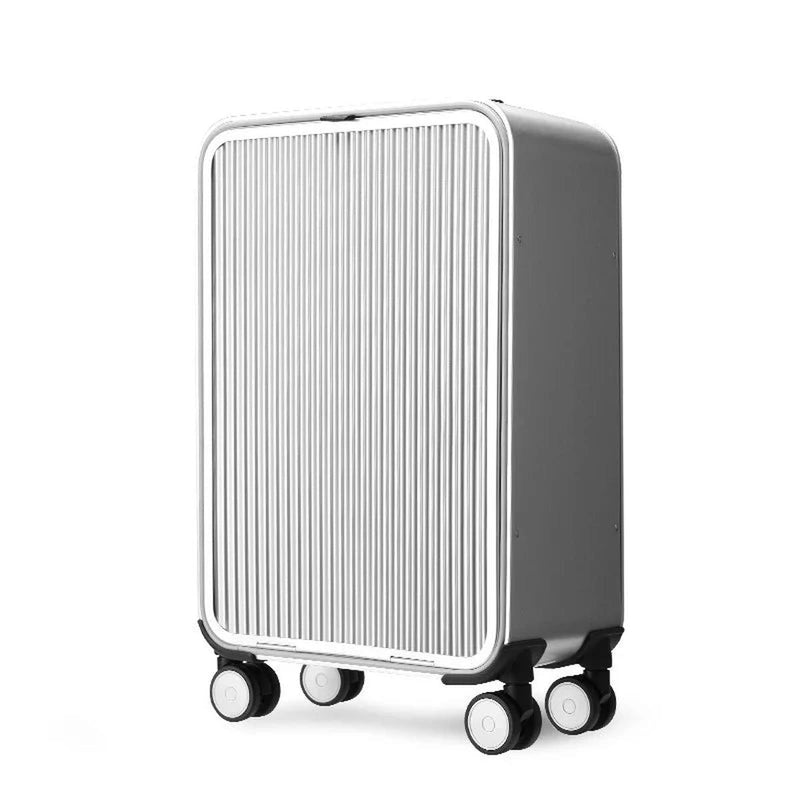 100% Aluminium Suitcase With 360° Spinner Wheels - Stylish Cabin And Checked Luggage