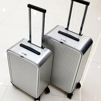 100% Aluminium Suitcase With 360° Spinner Wheels - Stylish Cabin And Checked Luggage