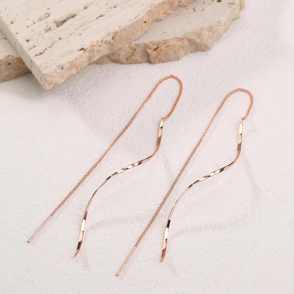 14K Gold Silver Geometric Stud Earrings