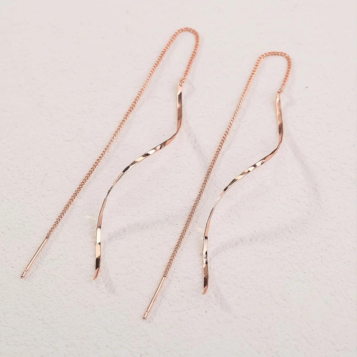 14K Gold Silver Geometric Stud Earrings