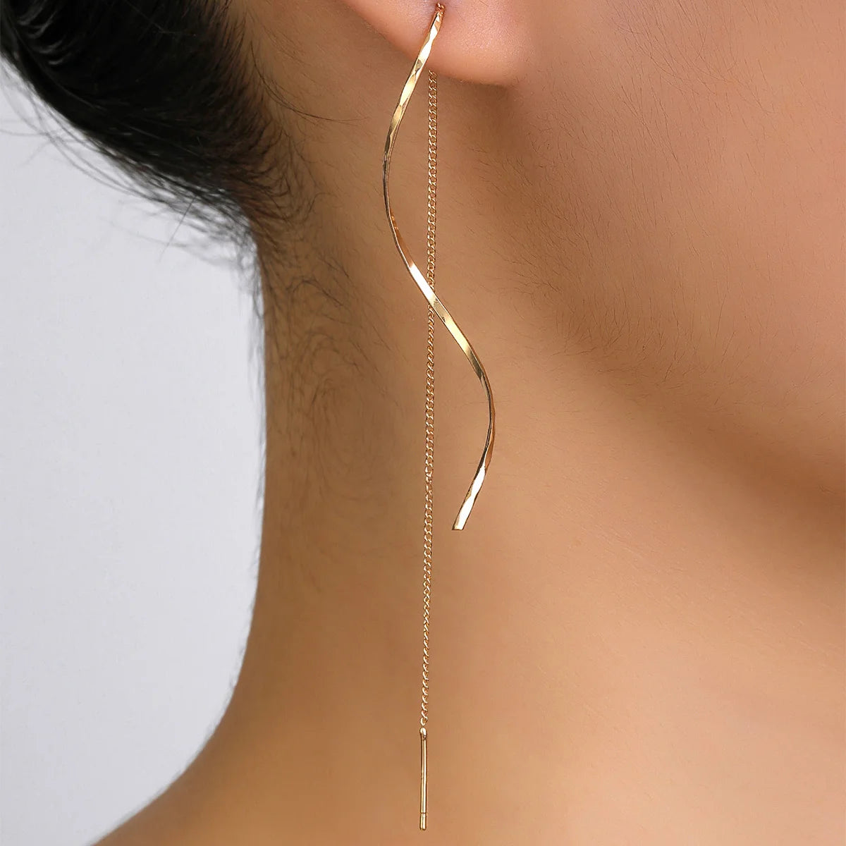 14K Gold Silver Geometric Stud Earrings