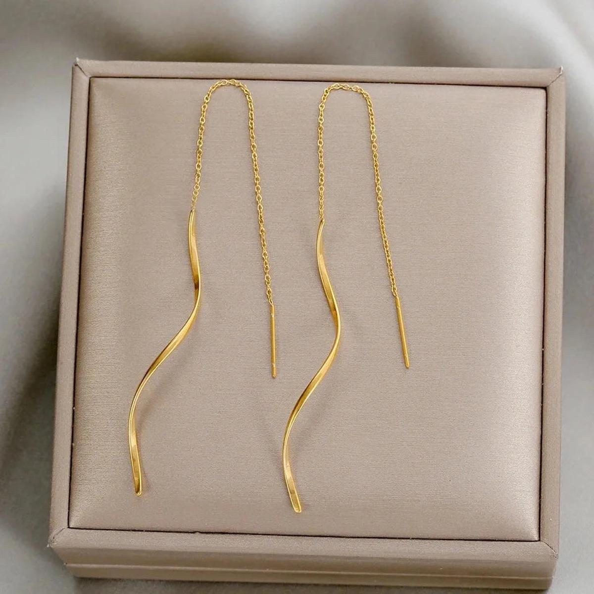 14K Gold Silver Geometric Stud Earrings