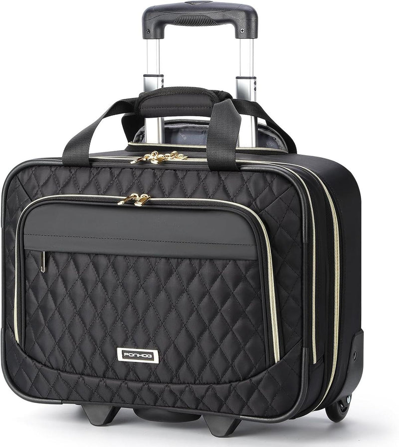 15.6-Inch Rolling Laptop Bag With Multiple Compartments And Airline Approved Dimensions