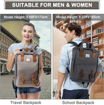 15.6&quot; Water-Resistant Vintage Laptop Backpack With Organiser Pockets