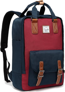 15.6&quot; Water-Resistant Vintage Laptop Backpack With Organiser Pockets