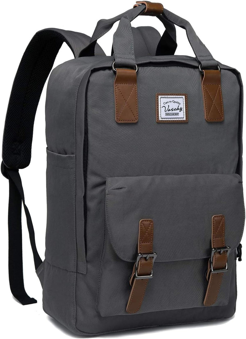 15.6&quot; Water-Resistant Vintage Laptop Backpack With Organiser Pockets
