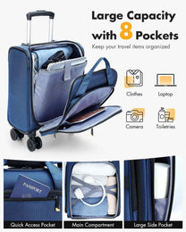 16-Inch Under-Seat Luggage With Spinner Wheels And Laptop Compartment