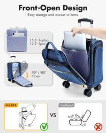 16-Inch Under-Seat Luggage With Spinner Wheels And Laptop Compartment