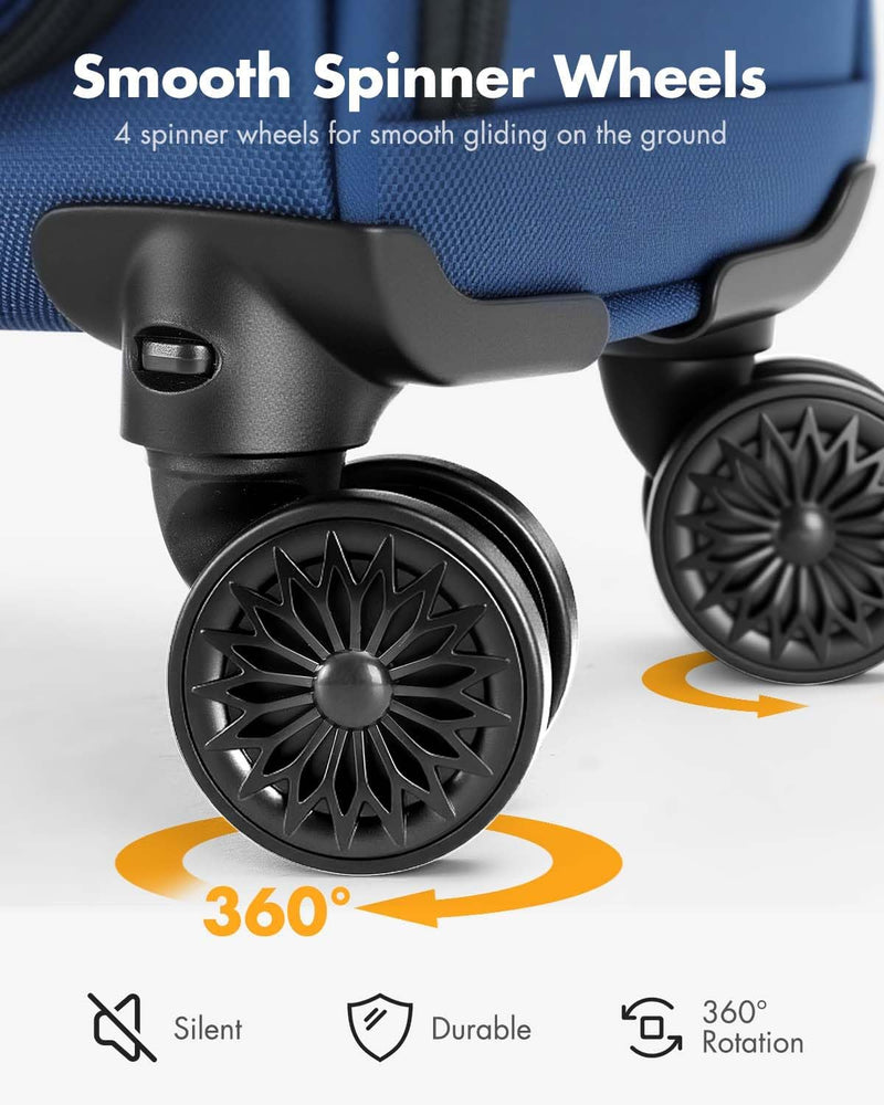 16-Inch Under-Seat Luggage With Spinner Wheels And Laptop Compartment