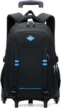 18-Inch Multi-Pocket Wheeled Backpack With Trolley System For Boys