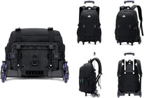 18-Inch Multi-Pocket Wheeled Backpack With Trolley System For Boys