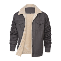 Men&#39;s Pilot Style Jacket With Faux-Fur Lining In Deep Olive Green