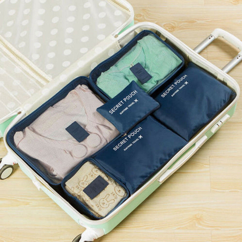 2 For 1 Luggage Organiser Set - 6-Piece Travel Storage Bags