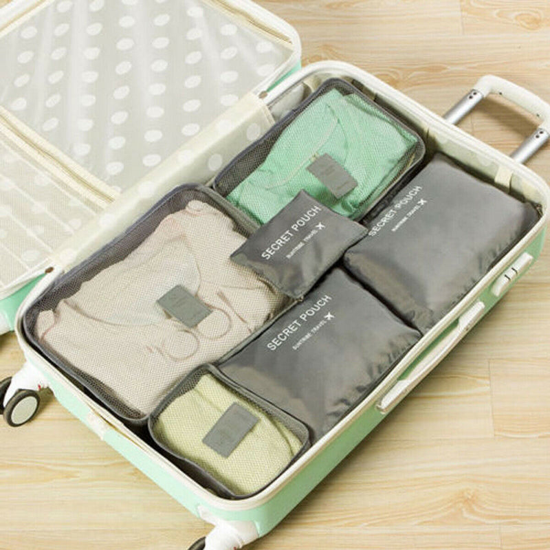 2 For 1 Luggage Organiser Set - 6-Piece Travel Storage Bags
