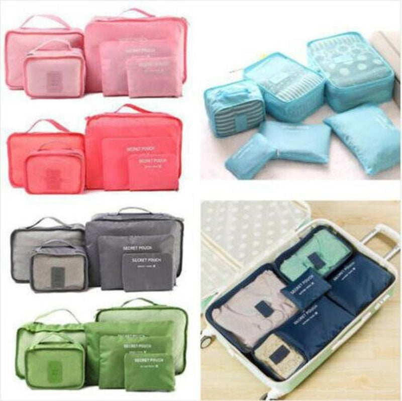 2 For 1 Luggage Organiser Set - 6-Piece Travel Storage Bags