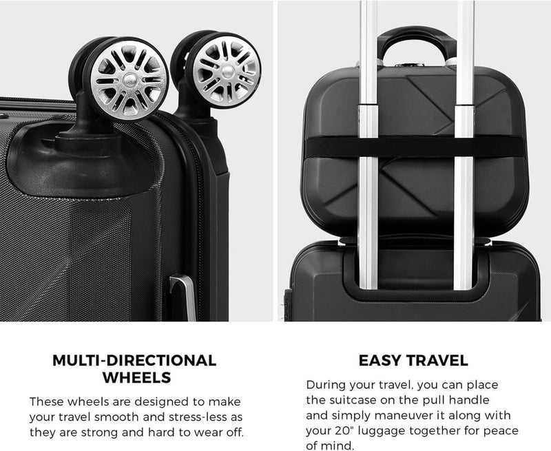 2-Piece ABS Hard Shell Luggage Set With TSA Lock And 360° Spinner Wheels