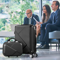 2-Piece ABS Hard Shell Luggage Set With TSA Lock And 360° Spinner Wheels