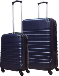 2-Piece Dark Blue Hard Shell Luggage Set with 4 Wheels