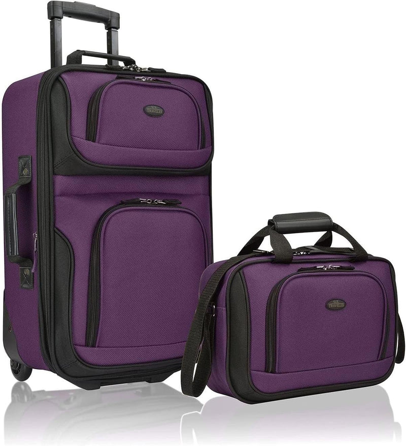2-Piece Expandable Softside Luggage Set With Inline Skate Wheels
