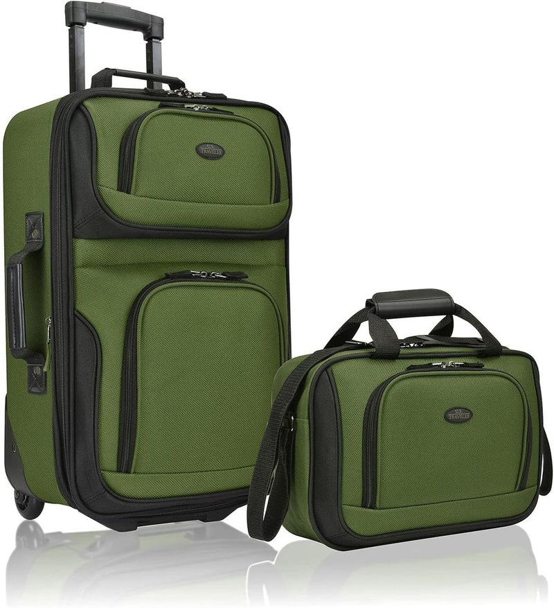 2-Piece Expandable Softside Luggage Set With Inline Skate Wheels