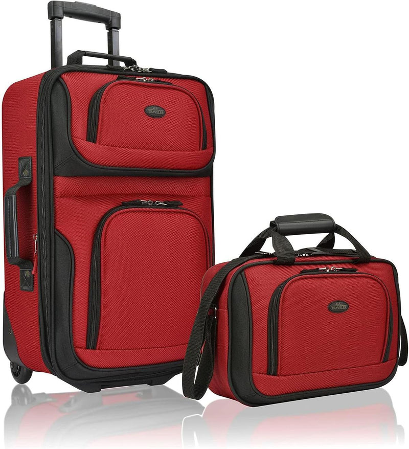 2-Piece Expandable Softside Luggage Set With Inline Skate Wheels