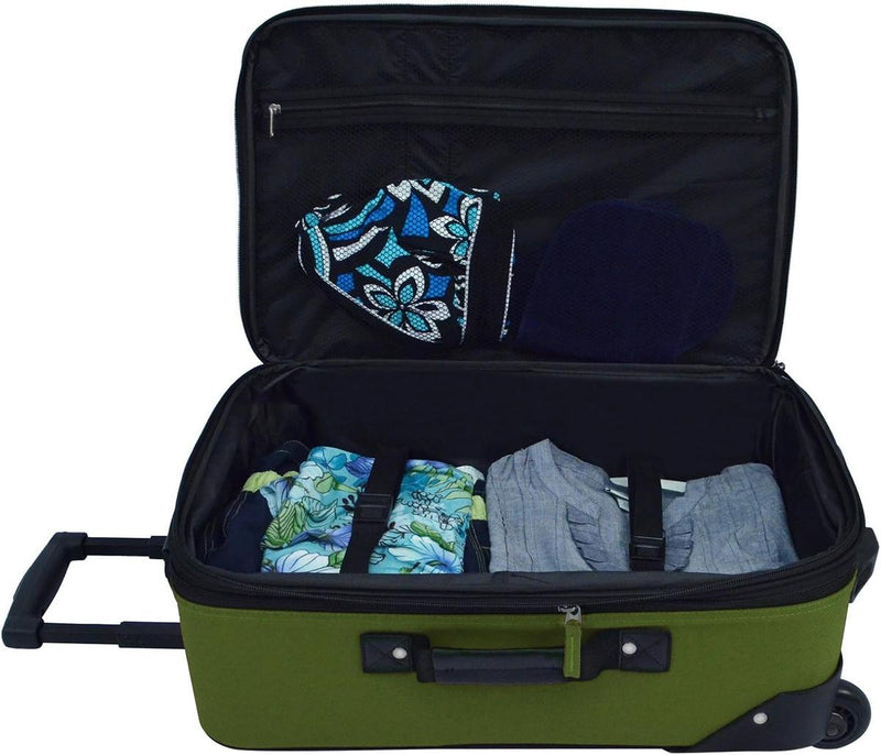 2-Piece Expandable Softside Luggage Set With Inline Skate Wheels