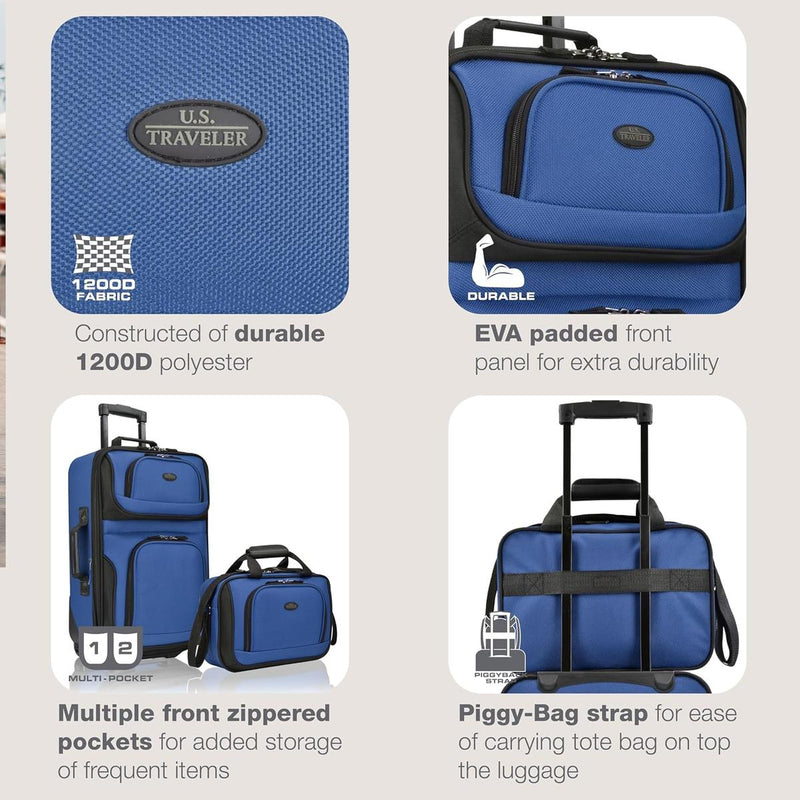 2-Piece Expandable Softside Luggage Set With Inline Skate Wheels