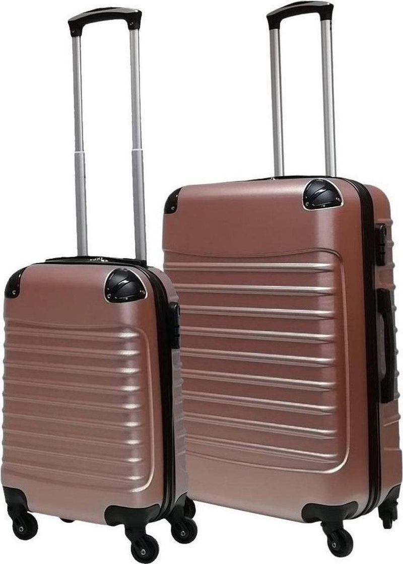 2-Piece Hard Shell ABS Luggage Set with 4 Wheels and Combination Lock