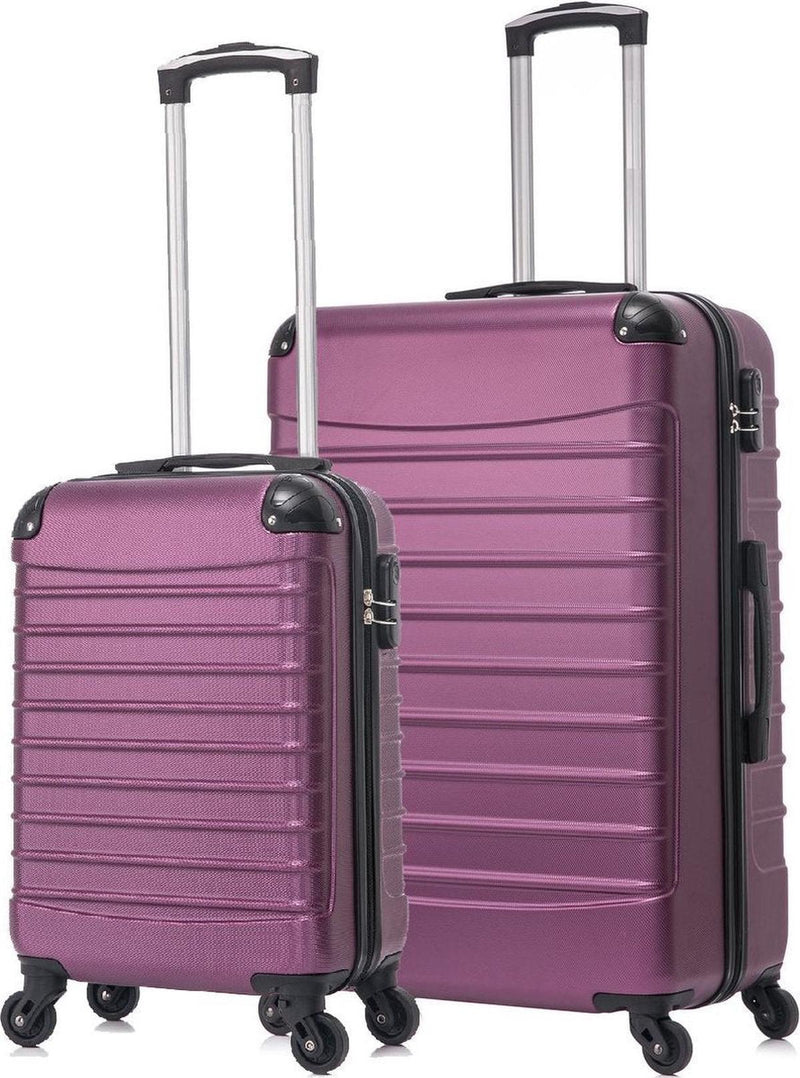 2-Piece Hard Shell ABS Luggage Set with 4 Wheels and Combination Lock