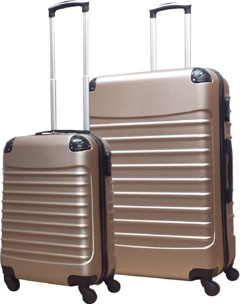 2-Piece Hard Shell ABS Luggage Set with 4 Wheels and Combination Lock