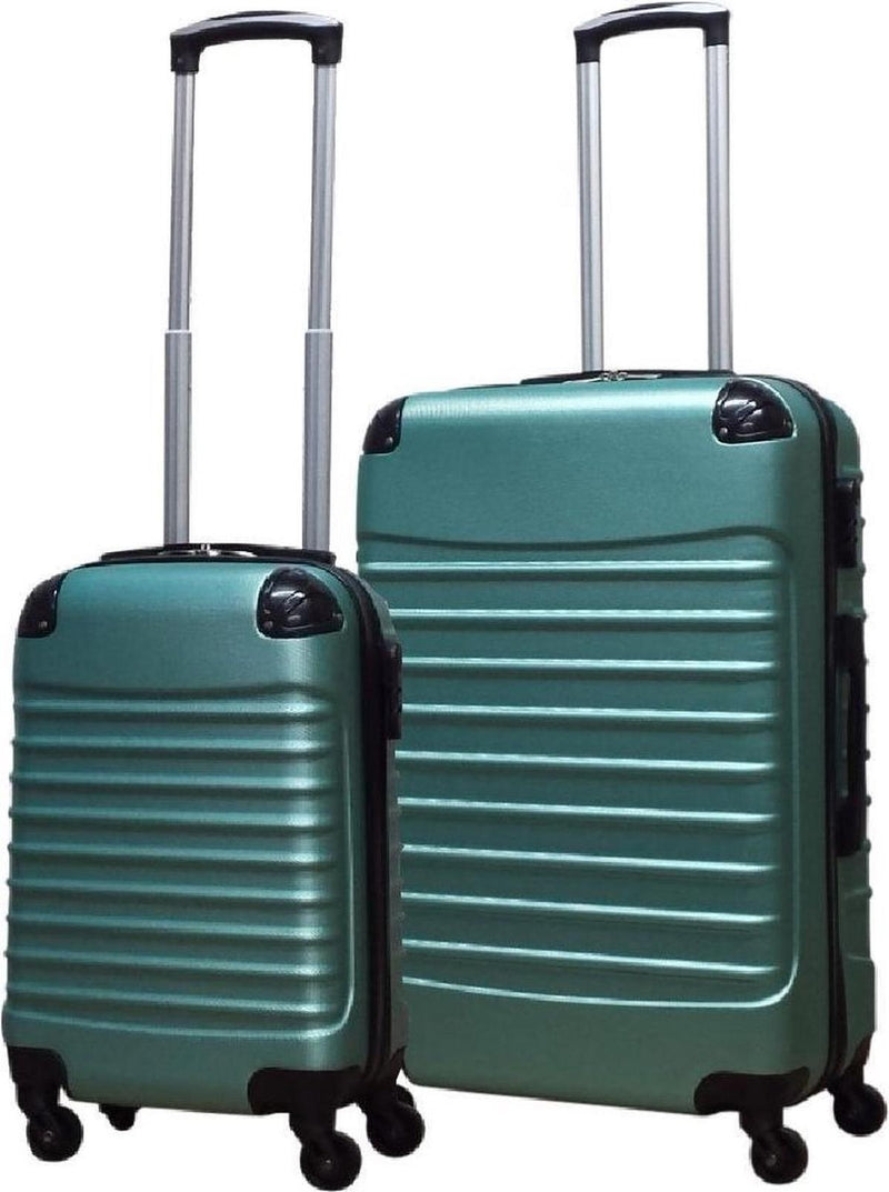 2-Piece Hard Shell ABS Luggage Set with 4 Wheels and Combination Lock