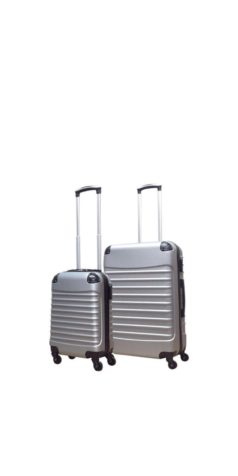 2-Piece Hard Shell Luggage Set in Silver