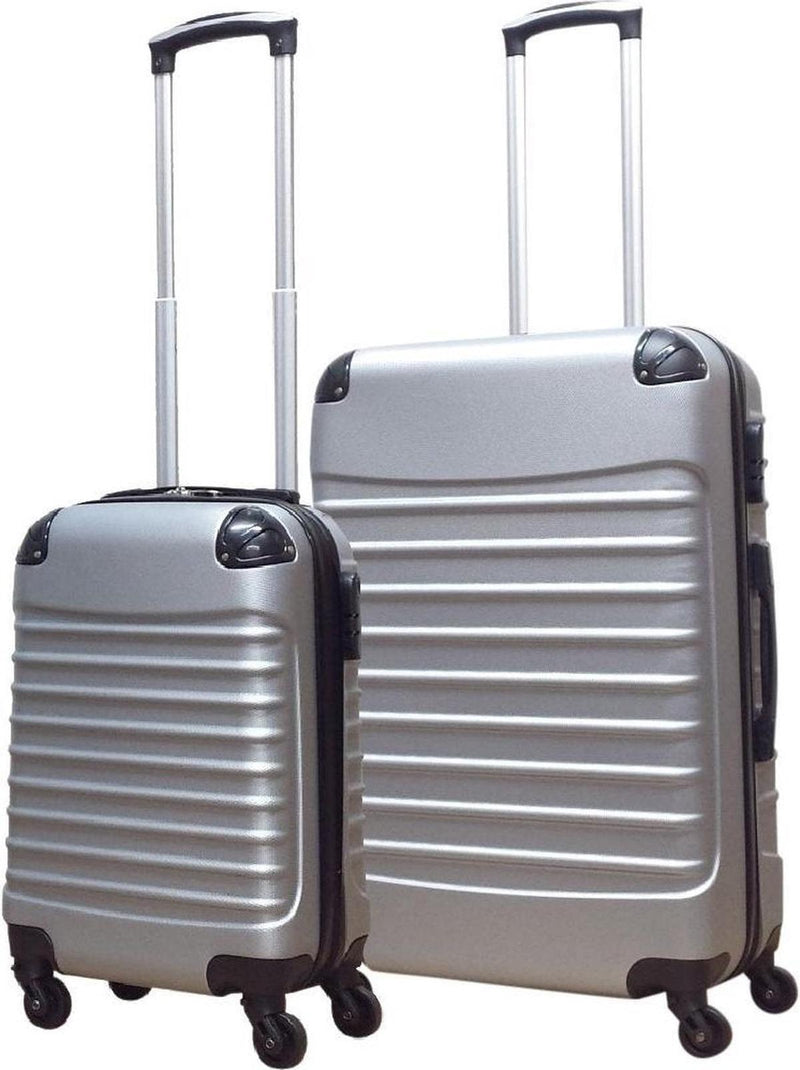 2-Piece Hard Shell Luggage Set in Silver