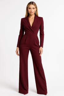 V-Neck Wide-Leg Jumpsuit