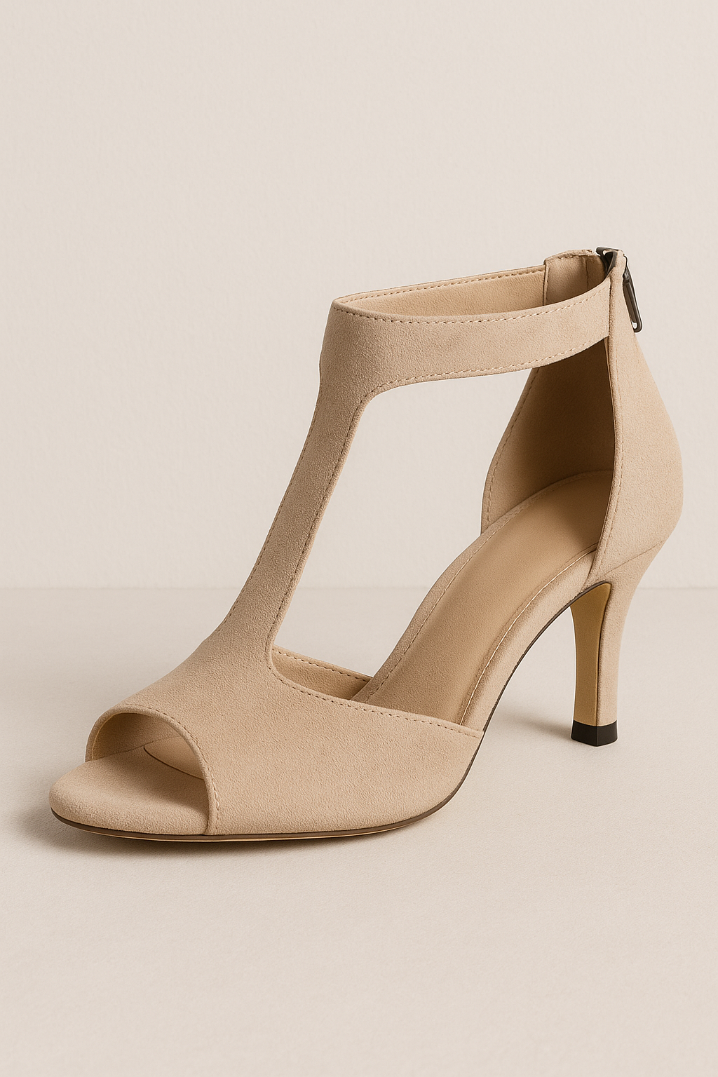 Strapless Faux Suede High Heels