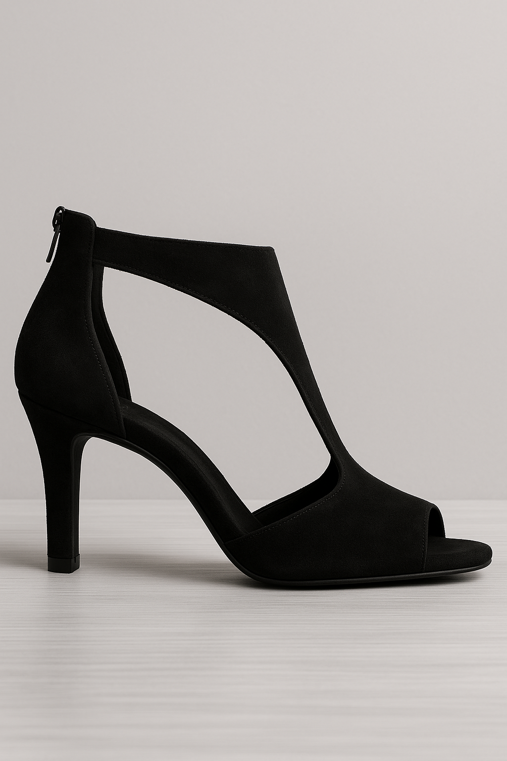 Strapless Faux Suede High Heels