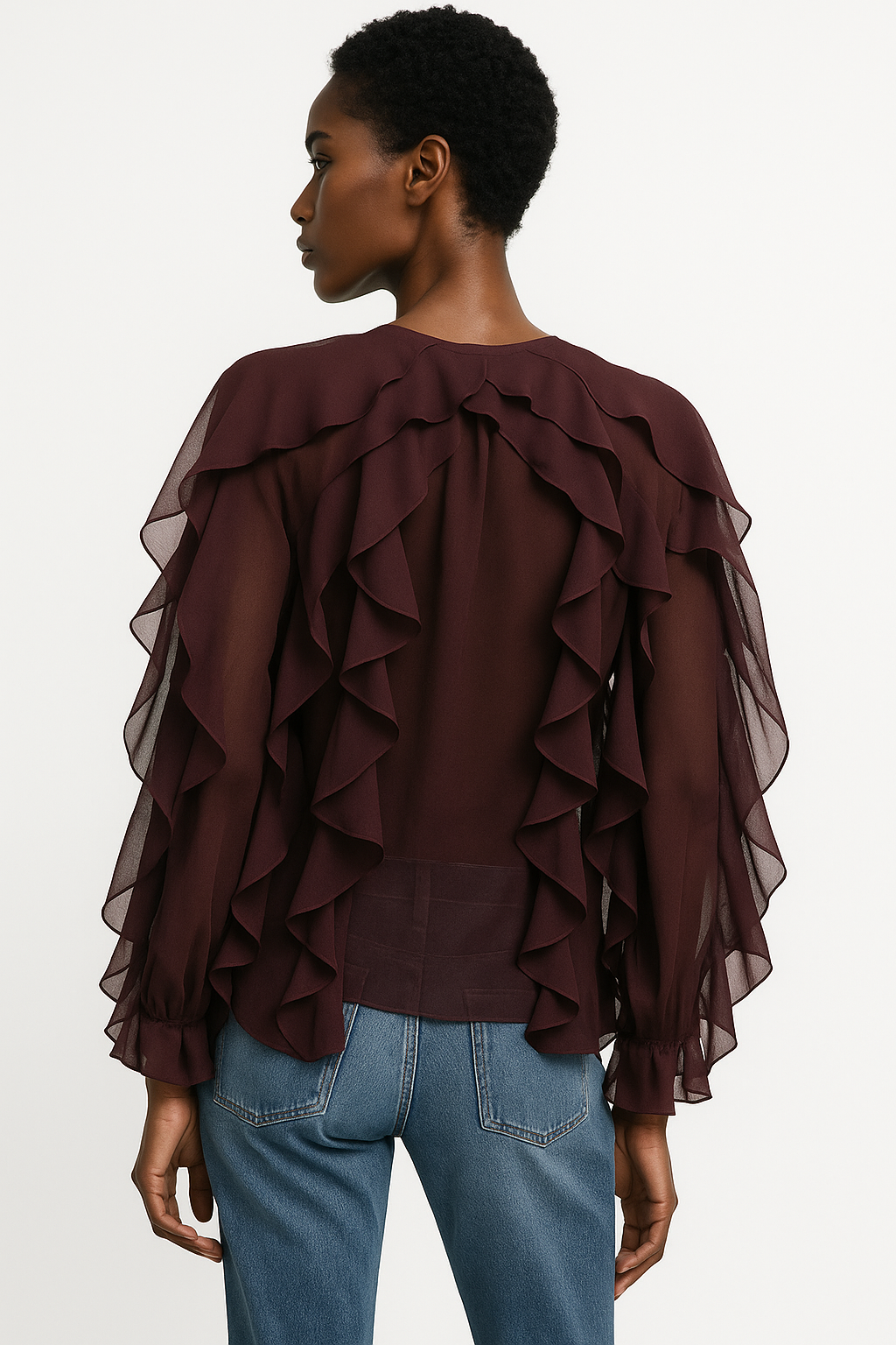 Layered V-Neck Blouse – Vintage