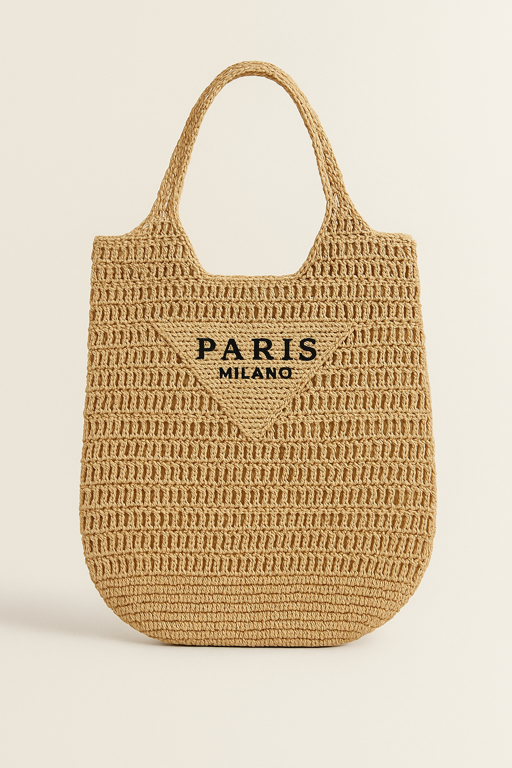 Plaited Raffia Beach Tote – Natural Texture