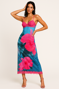 Floral Maxi Dress - Spaghetti Strap