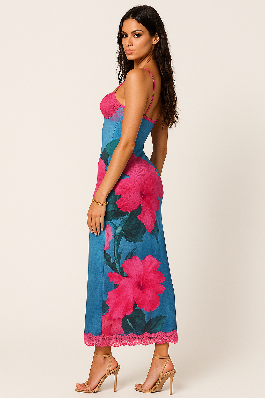 Floral Maxi Dress - Spaghetti Strap
