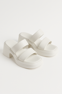 Calf Leather Sandals – Chunky High Heel